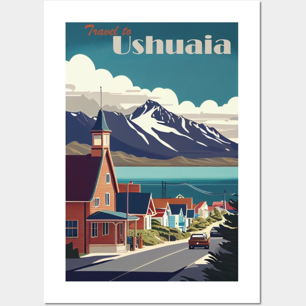 Ushuaia, Norway, travel Wall Art by GreenMary Design